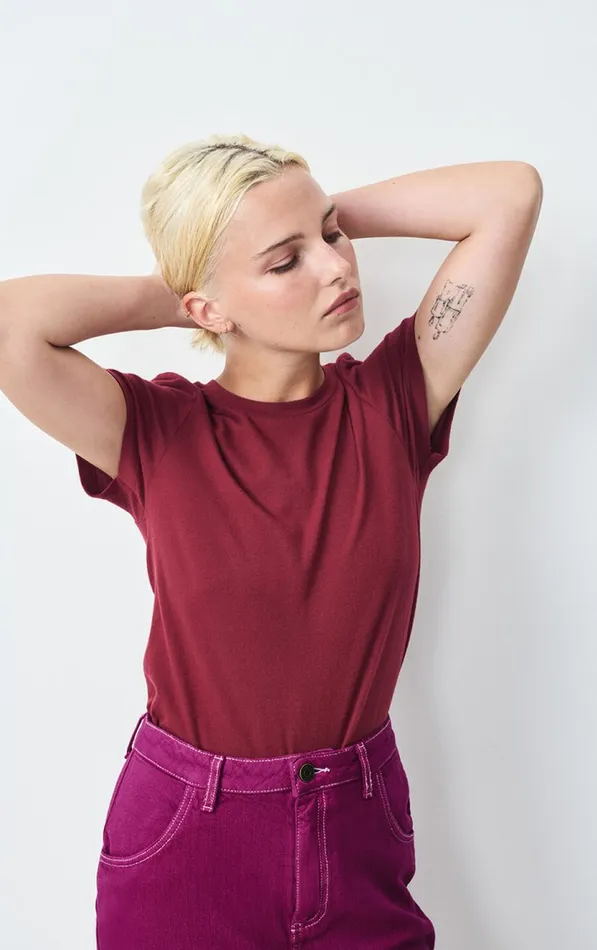 TShirt Ypawood Melange Berry Women American Vintage Short Sleeve TShirts