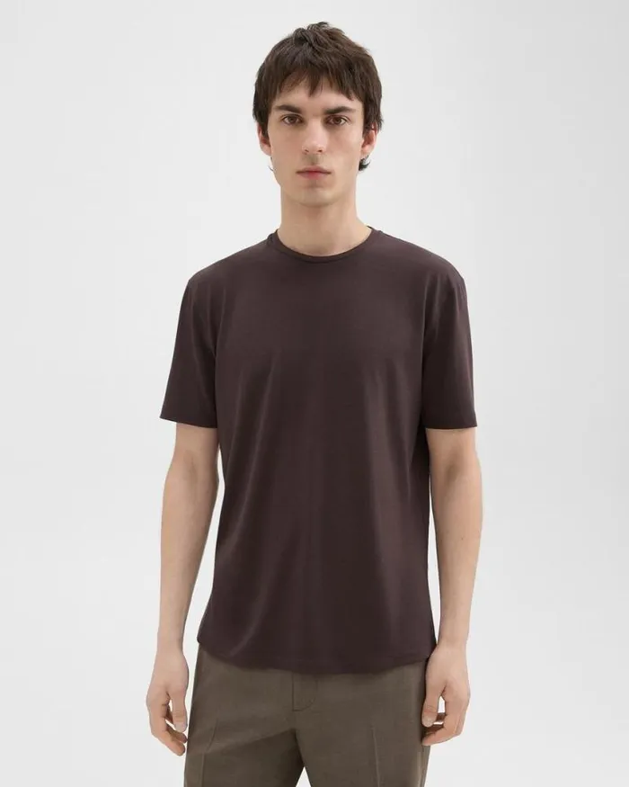 TShirts Polos Men Theory Dorian Tee In Active Knit Hickory TShirts Polos Men Theory Dorian Tee In Active Knit Hickory