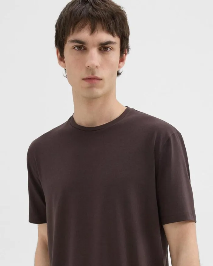 TShirts Polos Men Theory Dorian Tee In Active Knit Hickory TShirts Polos Men Theory Dorian Tee In Active Knit Hickory