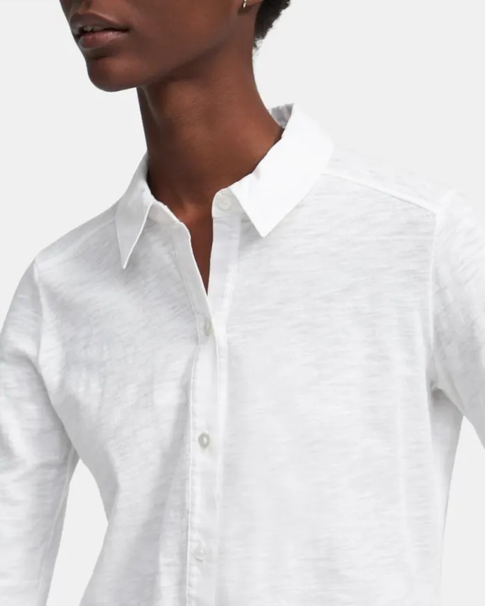 TShirts Tank Tops Women Theory Button Up Shirt In Organic Cotton White