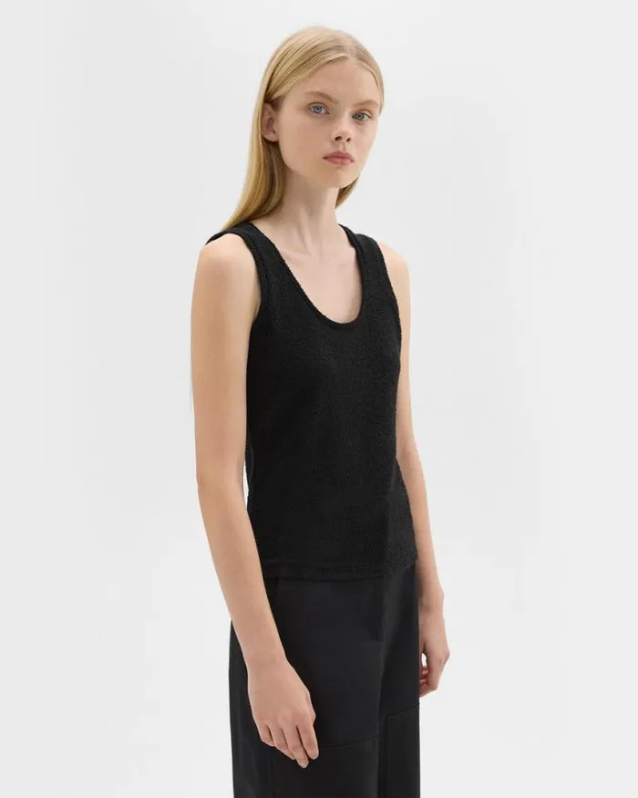 TShirts Tank Tops Women Theory Tiny Tank In Boucl Jersey Black TShirts Tank Tops Women Theory Tiny Tank In Boucl Jersey Black