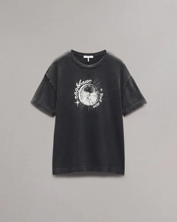TShirts Women Rag and Bone Disco Boyfriend TShirt Black Multi