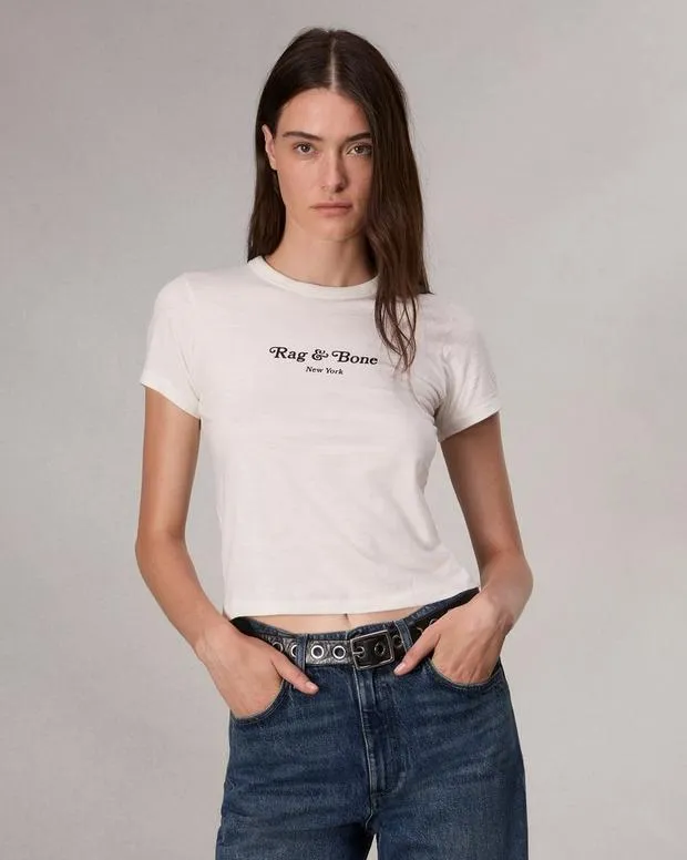 TShirts Women Rag and Bone Mini Script Rb Tee Ivory Multi