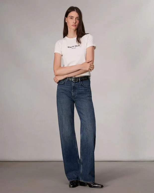 TShirts Women Rag and Bone Mini Script Rb Tee Ivory Multi TShirts Women Rag and Bone Mini Script Rb Tee Ivory Multi