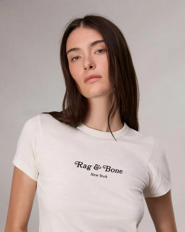 TShirts Women Rag and Bone Mini Script Rb Tee Ivory Multi TShirts Women Rag and Bone Mini Script Rb Tee Ivory Multi