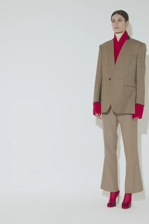 Tailoring Women Victoria Beckham Pocket Detail Collarless Jacket In Tobacco