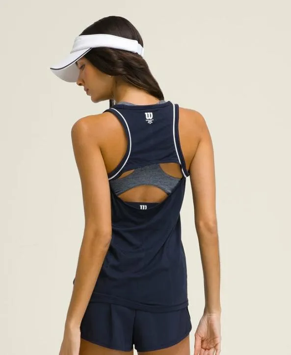 Tanks Women Wilson Center Court Pointelle Tank Classic Navy Tanks Women Wilson Center Court Pointelle Tank Classic Navy