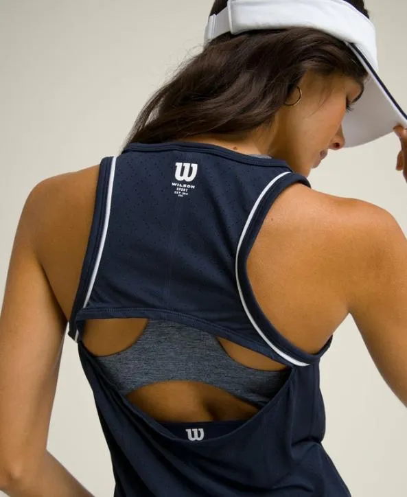 Tanks Women Wilson Center Court Pointelle Tank Classic Navy Tanks Women Wilson Center Court Pointelle Tank Classic Navy