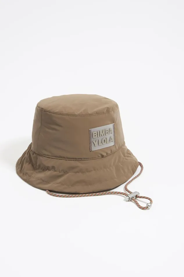 Taupe Nylon Bucket Hat Taupe Women Bimba Y Lola Hats And Caps