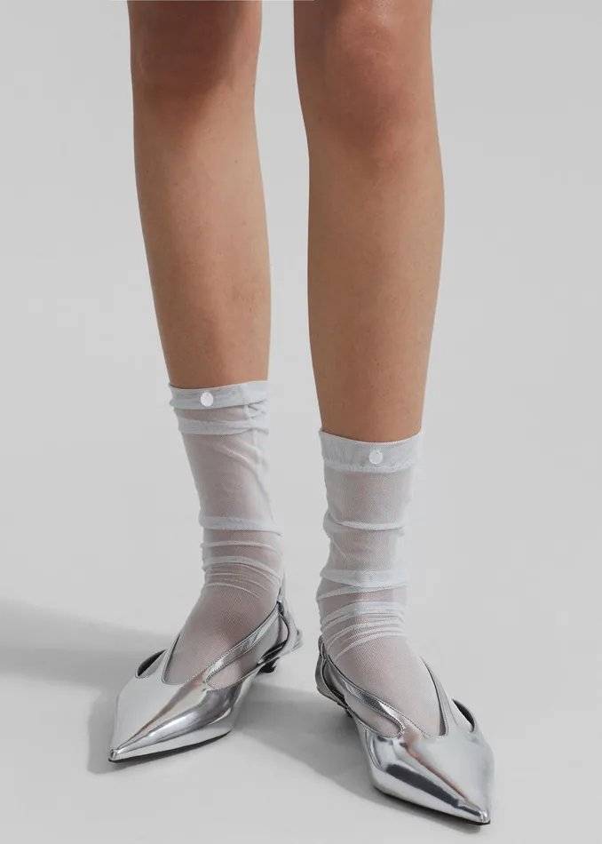 The Frankie Shop Aylin Sheer Socks 8211 Ice 8211 Women