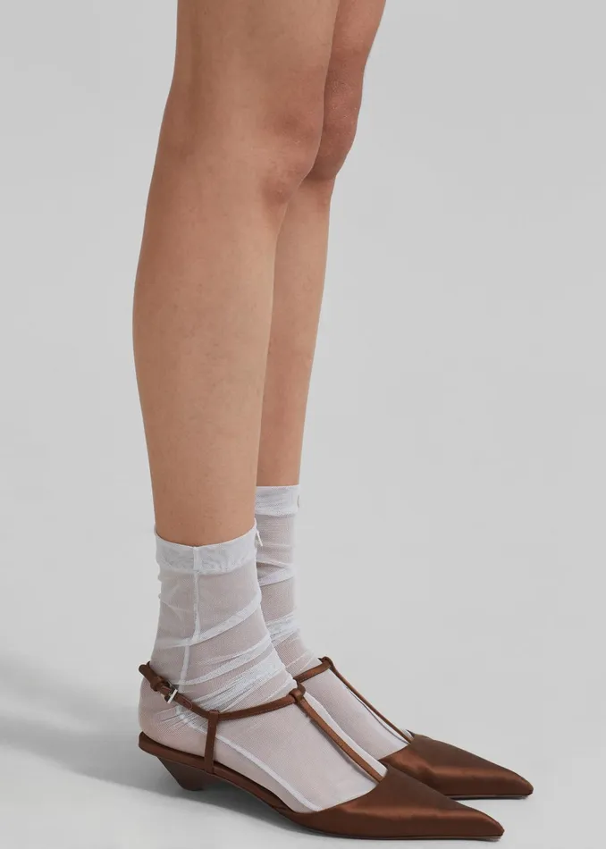 The Frankie Shop Aylin Sheer Socks 8211 Ice 8211 Women