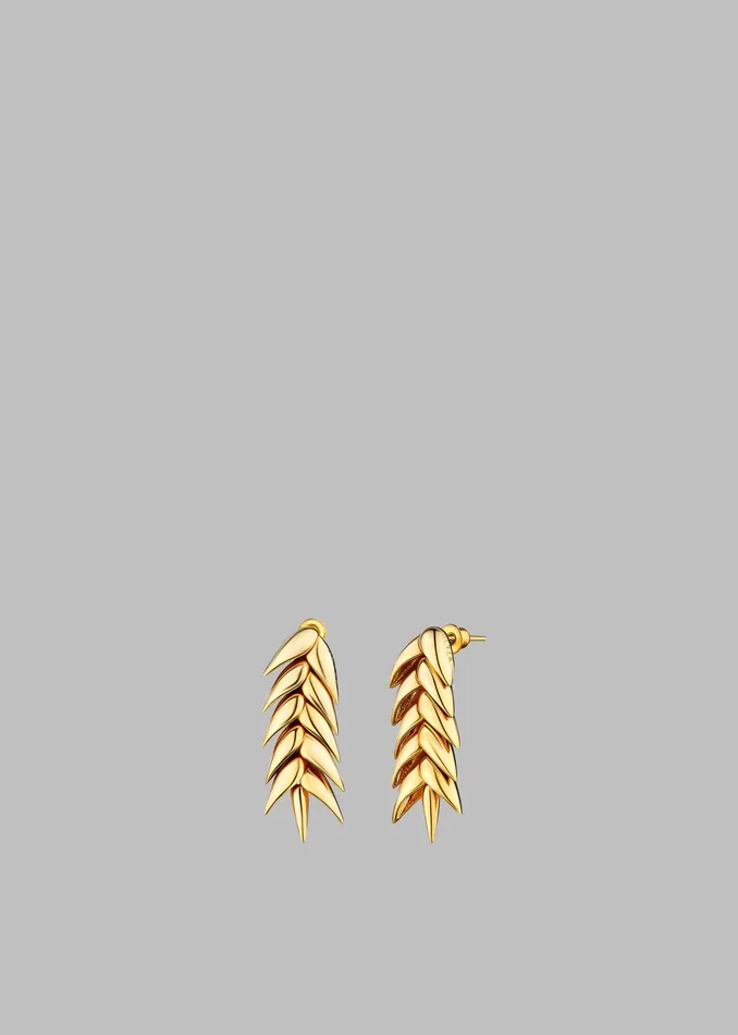 The Frankie Shop Bevza Spikelet Short Earrings 8211 Gold 8211 Women
