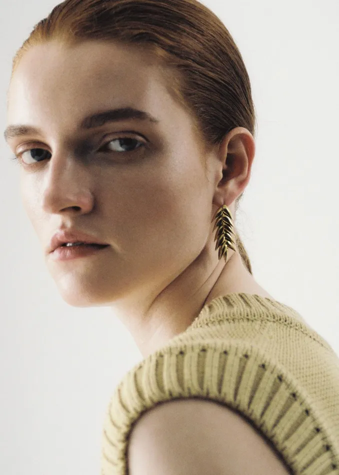 The Frankie Shop Bevza Spikelet Short Earrings 8211 Gold 8211 Women
