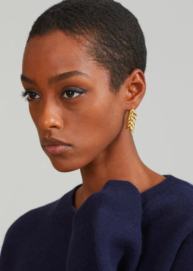 The Frankie Shop Bevza Spikelet Short Earrings 8211 Gold 8211 Women