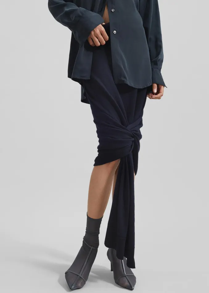 The Frankie Shop Bottoms Coperni Knotted Bottom Skirt 8211 Blue 8211 Women