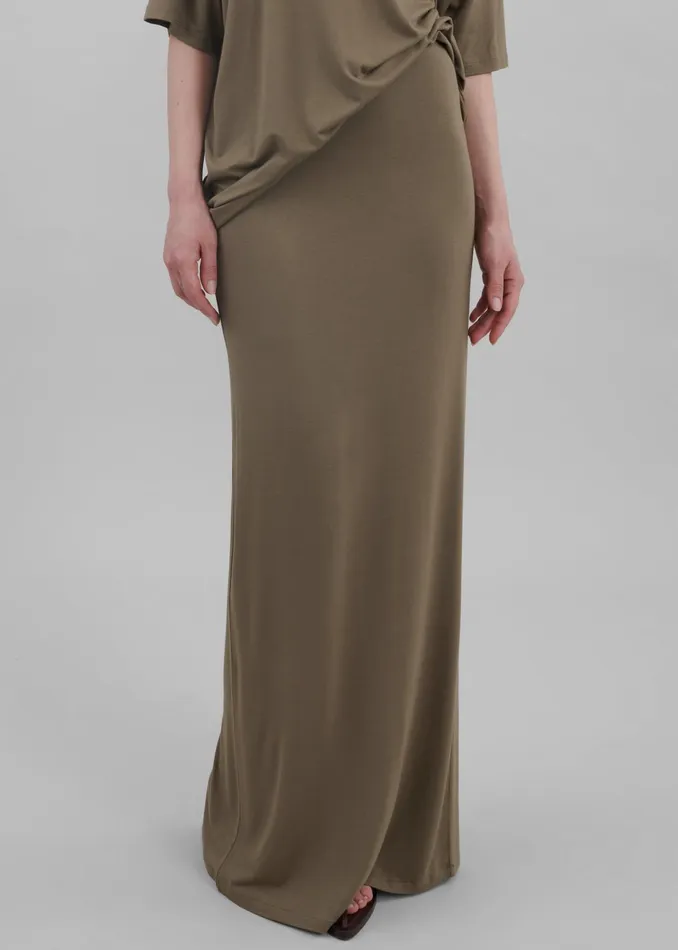 The Frankie Shop Bottoms Ella Maxi Skirt 8211 Khaki Brown 8211 Women