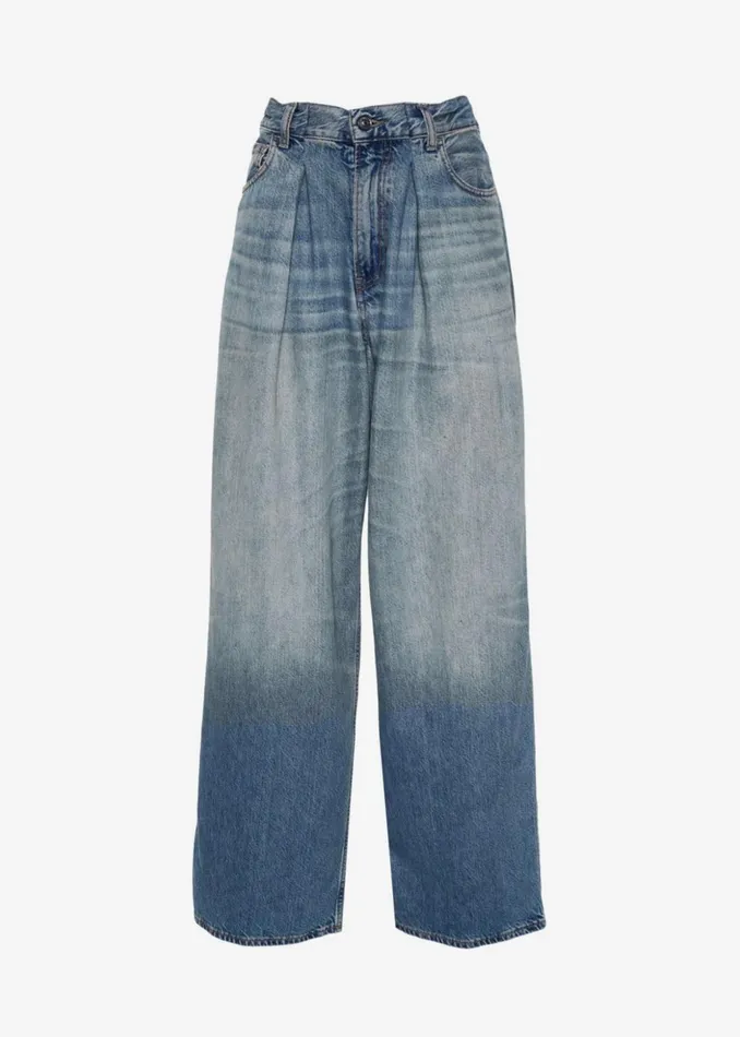 The Frankie Shop Bottoms Haikure Candy Pleated Wide Leg Jeans 8211 Blue Tencel 8211 Women
