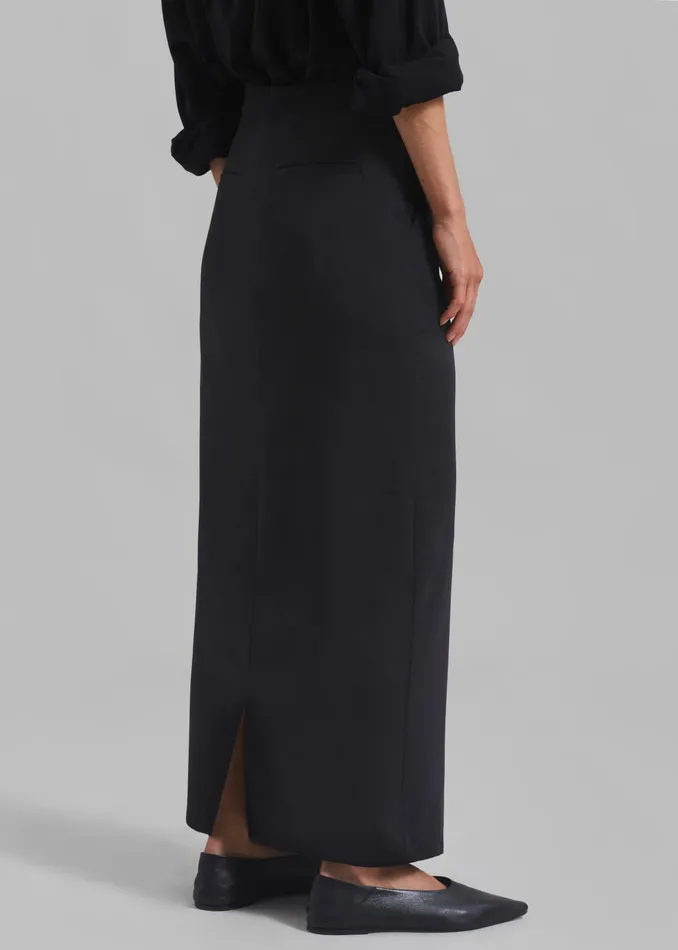 The Frankie Shop Bottoms Hollis Back Slit Skirt 8211 Black 8211 Women