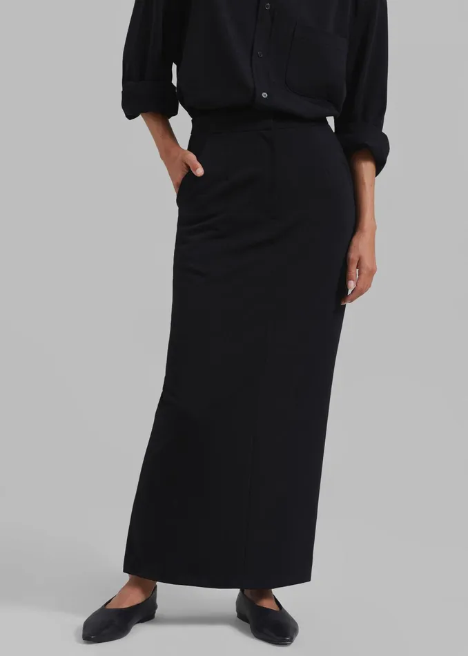 The Frankie Shop Bottoms Hollis Back Slit Skirt 8211 Black 8211 Women