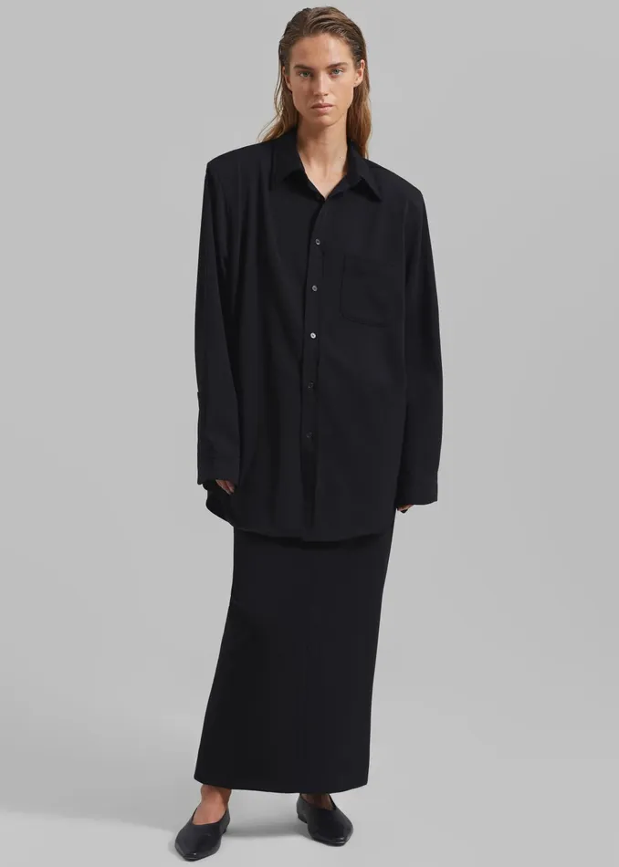 The Frankie Shop Bottoms Hollis Back Slit Skirt 8211 Black 8211 Women