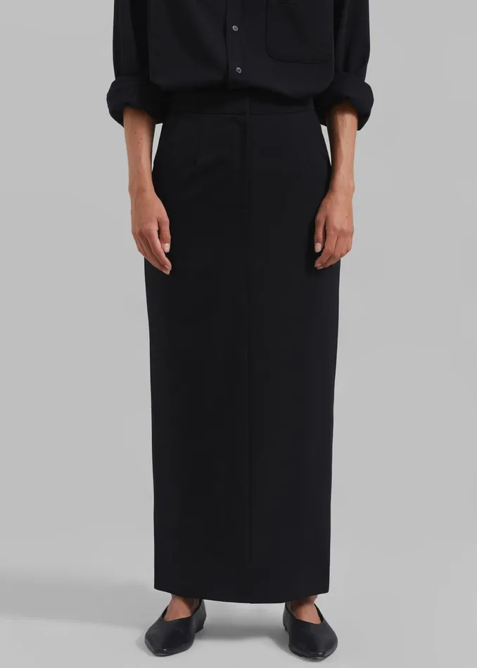 The Frankie Shop Bottoms Hollis Back Slit Skirt 8211 Black 8211 Women
