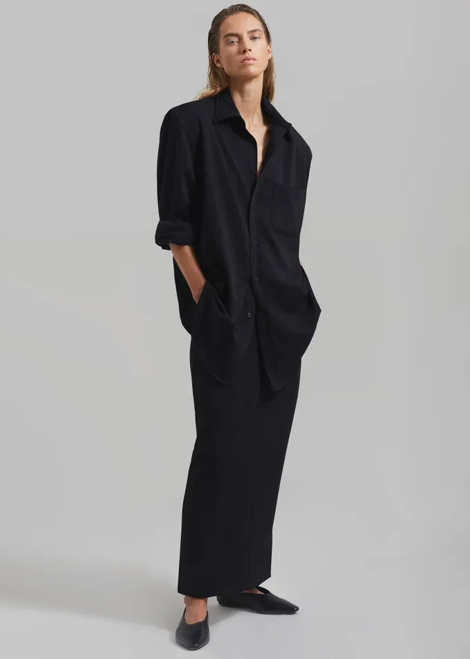 The Frankie Shop Bottoms Hollis Back Slit Skirt 8211 Black 8211 Women