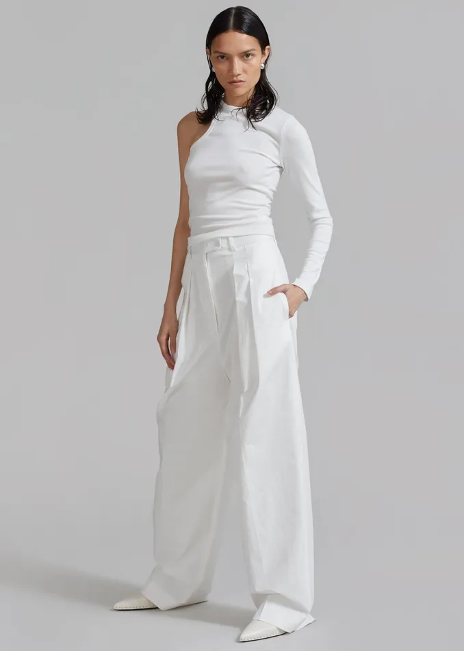 The Frankie Shop Bottoms Jayden Wide Pants 8211 White 8211 Women