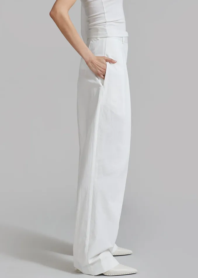 The Frankie Shop Bottoms Jayden Wide Pants 8211 White 8211 Women