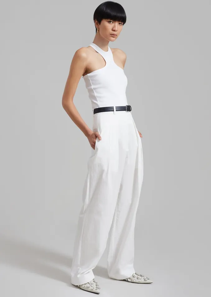 The Frankie Shop Bottoms Jayden Wide Pants 8211 White 8211 Women