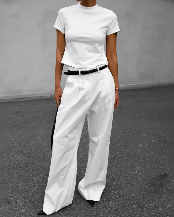 The Frankie Shop Bottoms Jayden Wide Pants 8211 White 8211 Women