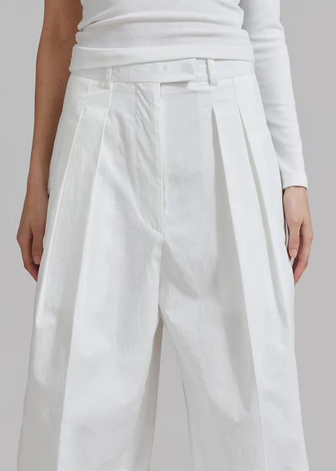 The Frankie Shop Bottoms Jayden Wide Pants 8211 White 8211 Women
