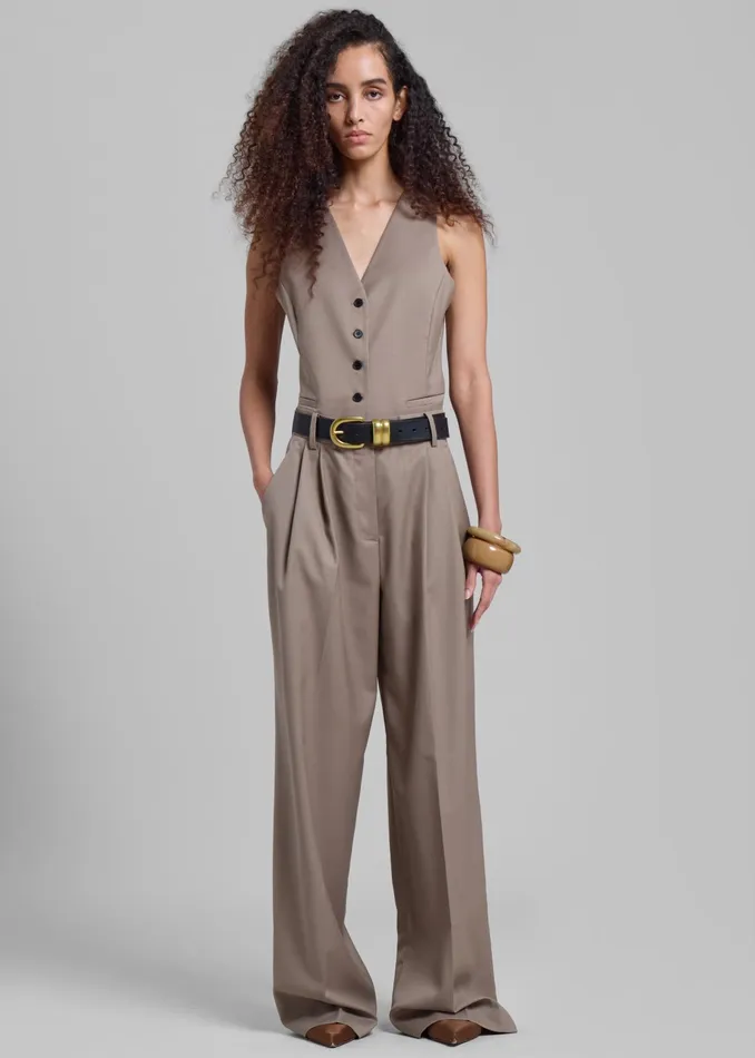 The Frankie Shop Bottoms Jorae Pleated Trousers 8211 Taupe 8211 Women