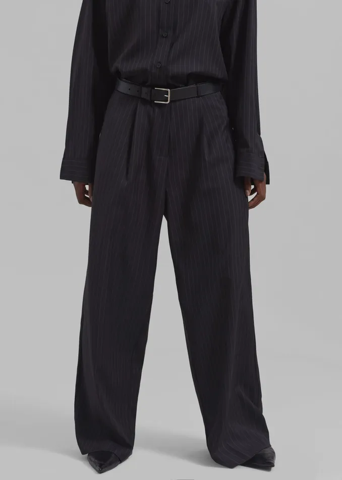 The Frankie Shop Bottoms Kerry Trousers 8211 Black Pinstripe 8211 Women