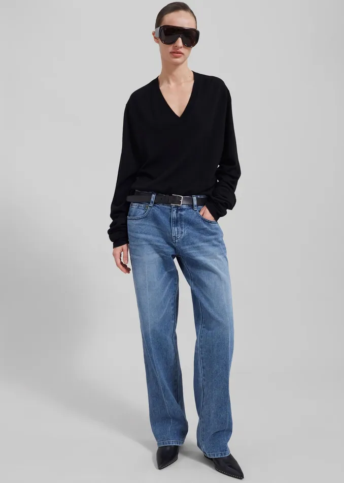 The Frankie Shop Bottoms Montrose Straight Leg Jeans 8211 Blue Wash 8211 Women