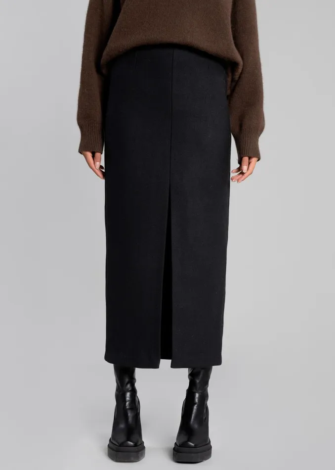 The Frankie Shop Bottoms Neasi WoolBlend Pencil Skirt 8211 Black 8211 Women
