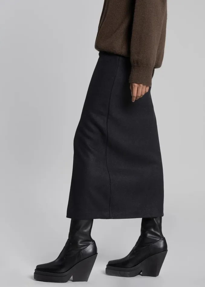 The Frankie Shop Bottoms Neasi WoolBlend Pencil Skirt 8211 Black 8211 Women