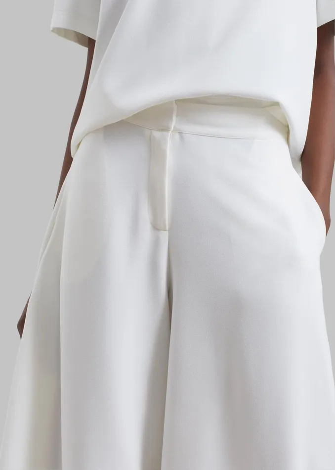 The Frankie Shop Bottoms Sierra Wide Leg Trousers 8211 White 8211 Women