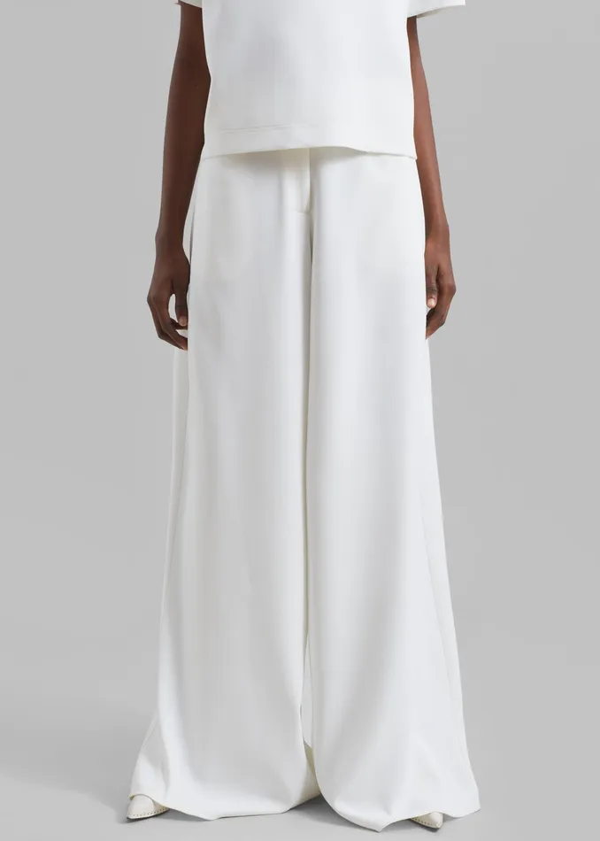 The Frankie Shop Bottoms Sierra Wide Leg Trousers 8211 White 8211 Women