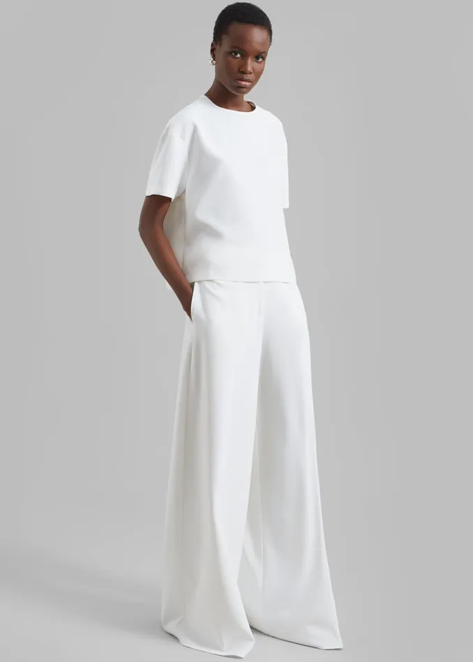 The Frankie Shop Bottoms Sierra Wide Leg Trousers 8211 White 8211 Women