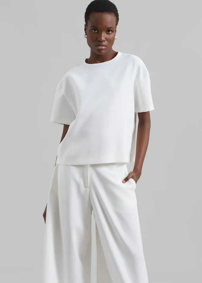 The Frankie Shop Bottoms Sierra Wide Leg Trousers 8211 White 8211 Women