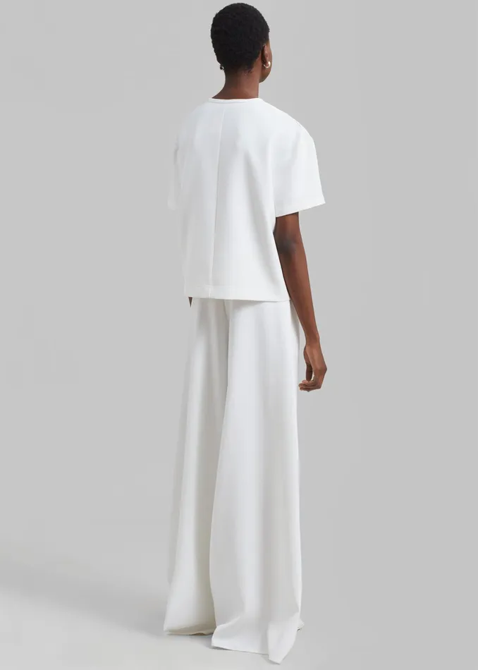 The Frankie Shop Bottoms Sierra Wide Leg Trousers 8211 White 8211 Women
