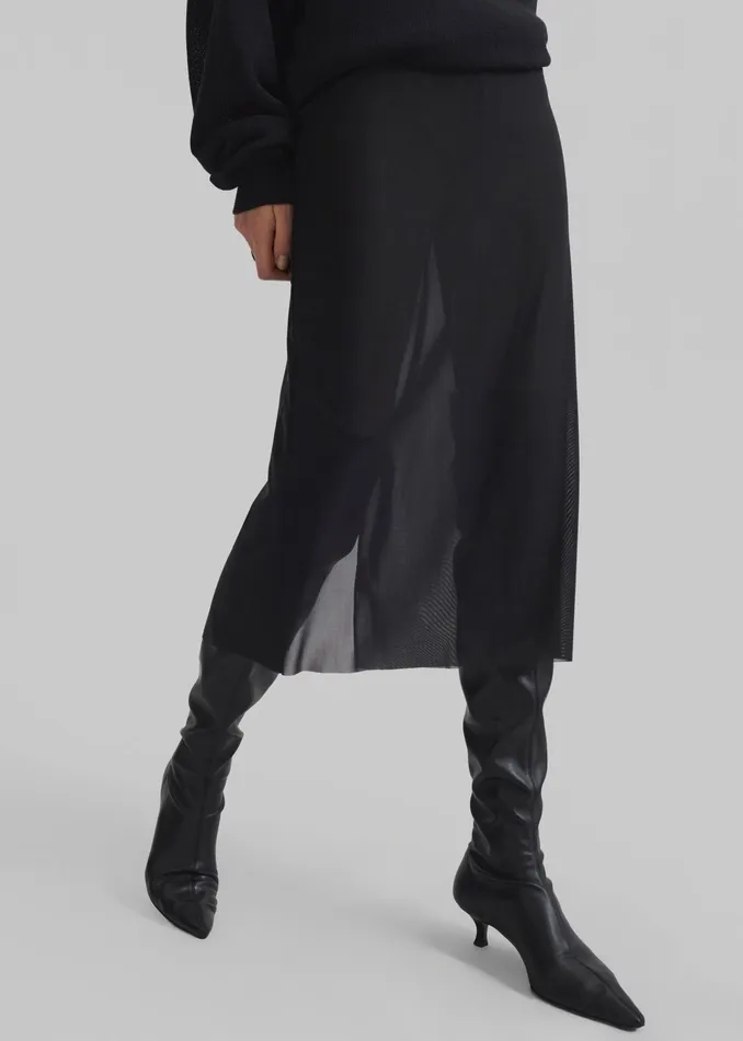 The Frankie Shop Bottoms Suva Sheer Skirt 8211 Black 8211 Women