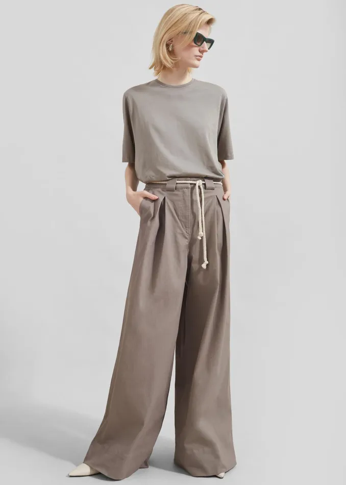 The Frankie Shop Bottoms The Garment Cassano Wide Pants 8211 Smoke 8211 Women