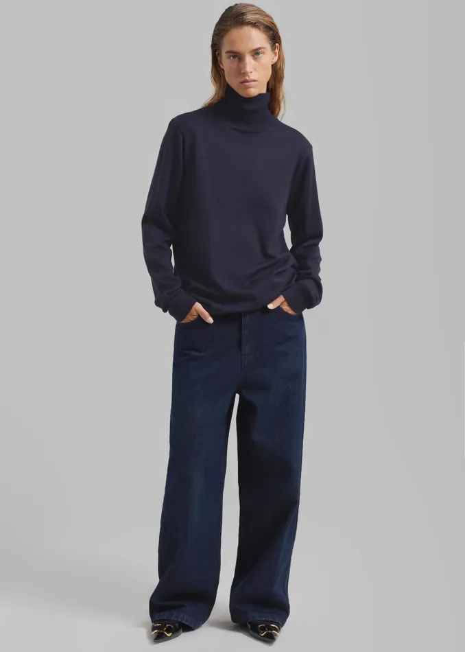 The Frankie Shop Bottoms William Denim Pants 8211 Dark Wash 8211 Women