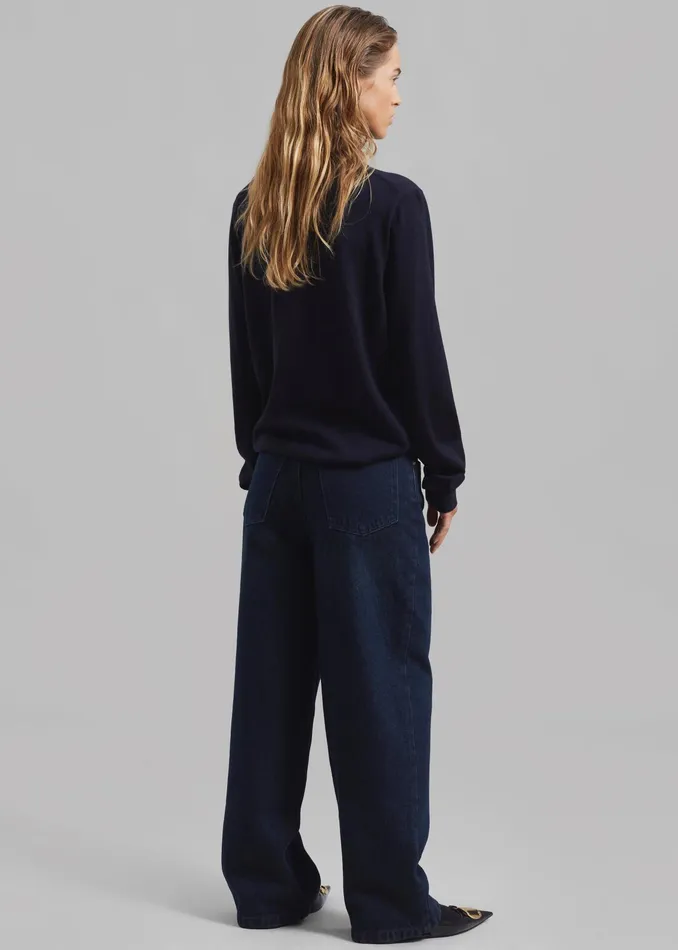 The Frankie Shop Bottoms William Denim Pants 8211 Dark Wash 8211 Women