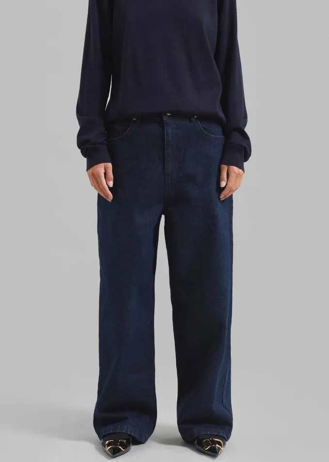 The Frankie Shop Bottoms William Denim Pants 8211 Dark Wash 8211 Women