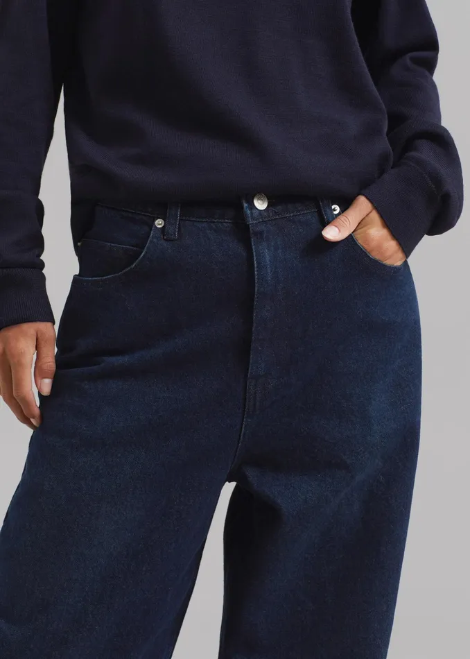 The Frankie Shop Bottoms William Denim Pants 8211 Dark Wash 8211 Women