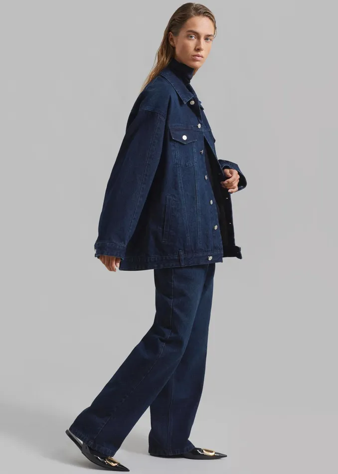 The Frankie Shop Bottoms William Denim Pants 8211 Dark Wash 8211 Women