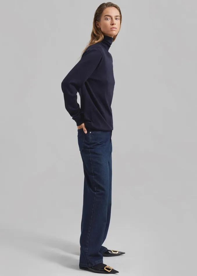 The Frankie Shop Bottoms William Denim Pants 8211 Dark Wash 8211 Women