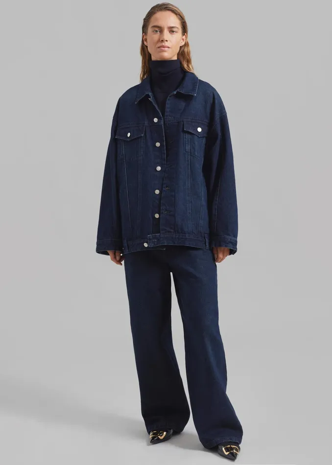 The Frankie Shop Bottoms William Denim Pants 8211 Dark Wash 8211 Women